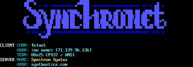 Spectrum Syntax: its own screen, 14 rows