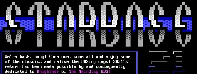 Starbase 21: its own screen, 15 rows