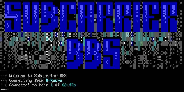 Subcarrier BBS: its own screen, 20 rows