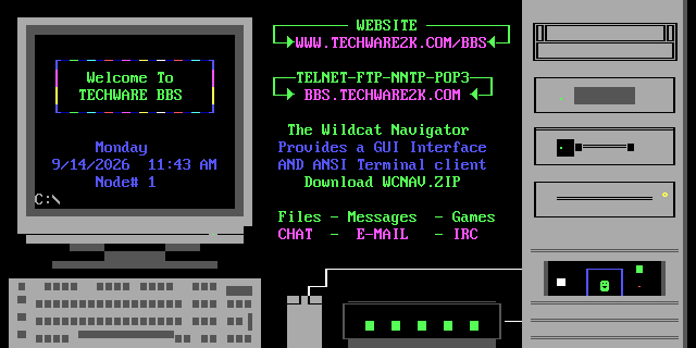 Techware: its own screen, 20 rows