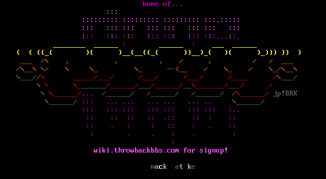 Throwback BBS: screen 2, 22 rows