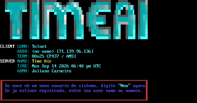 Time Air BBS: screen 2, 21 rows