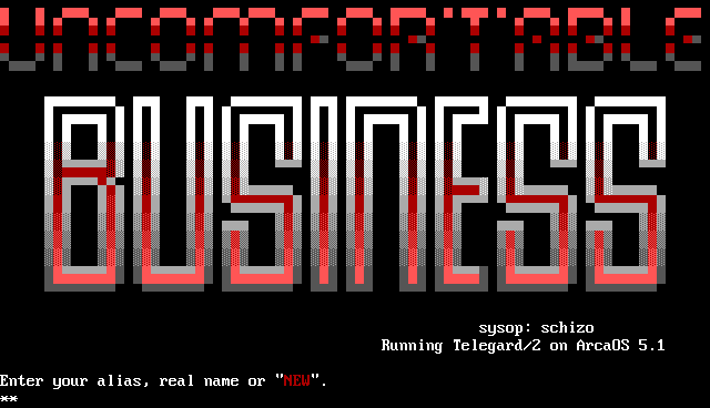 Uncomfortable Business: screen 1, 23 rows