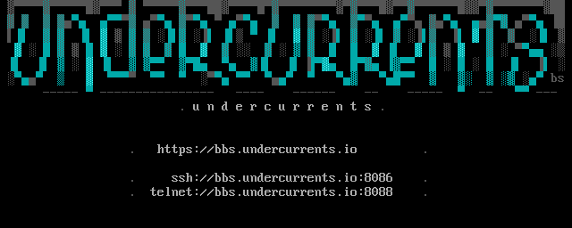 Undercurrents BBS: screen 2, 16 rows