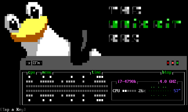 Unix-Bit BBS: its own screen, 24 rows