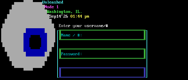 Unleashed BBS: its own screen, 17 rows
