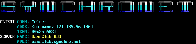 UserClub BBS: its own screen, 9 rows