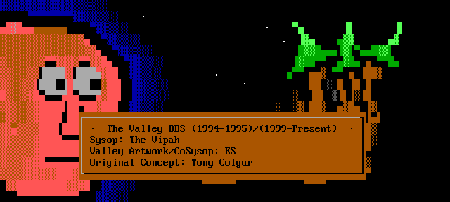 Valley BBS (1): screen 1, 18 rows