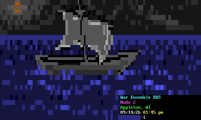 War Ensemble BBS: its own screen, 24 rows