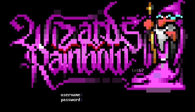 Wizard's Rainbow: its own screen, 23 rows